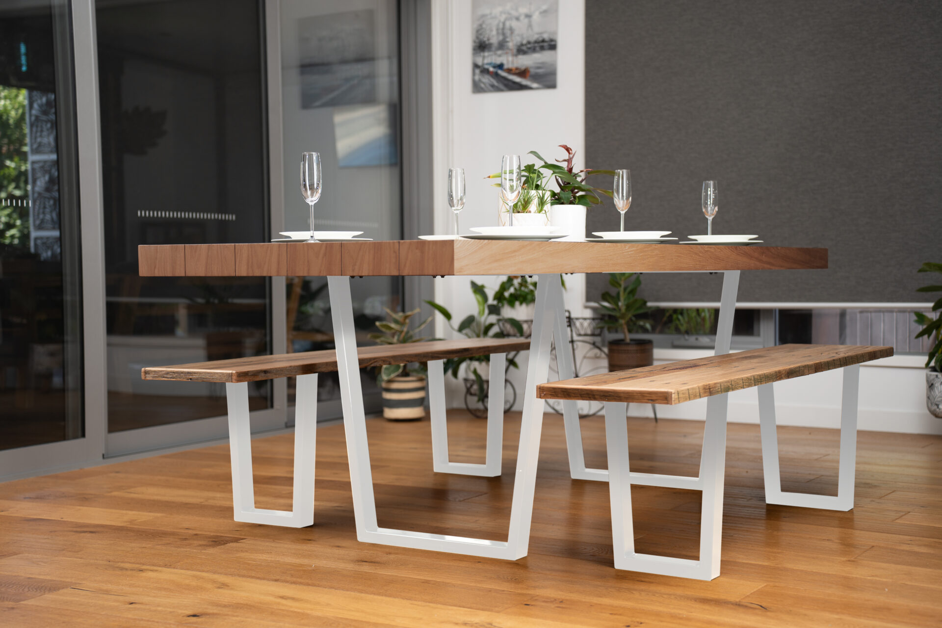 Santos Steel Tube Table Leg White - Image 2