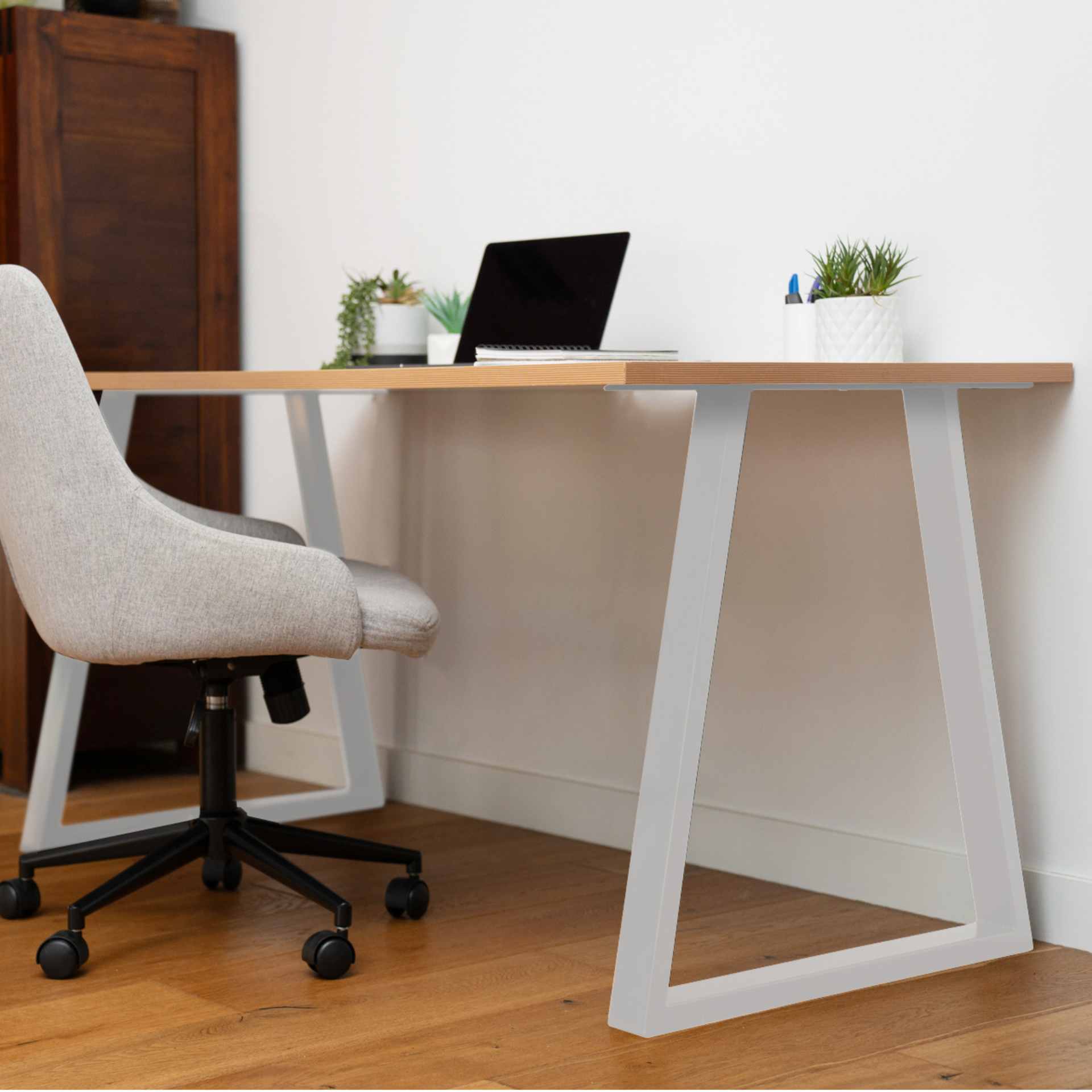 La Paz Steel Tube Desk Leg White - Image 2