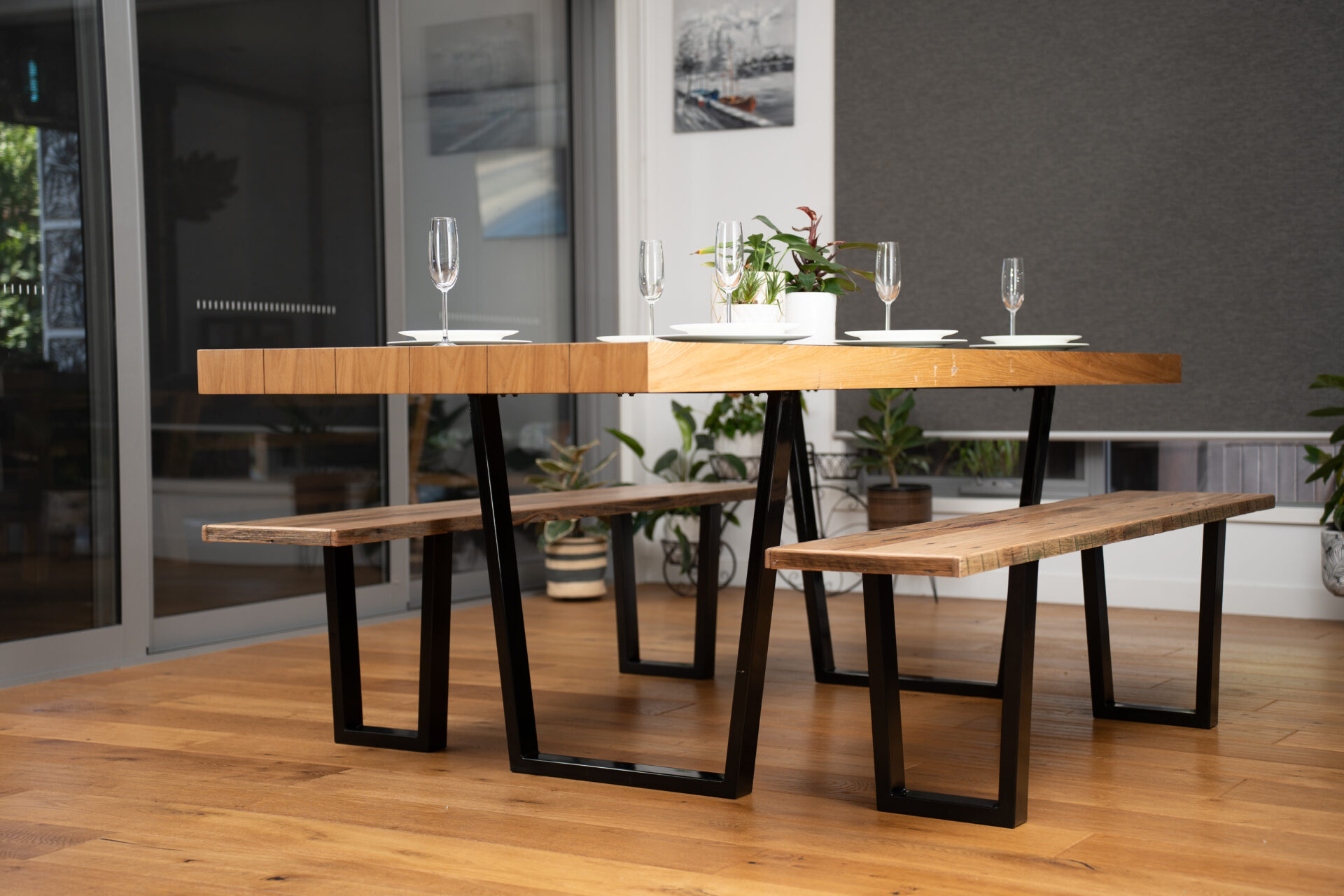 Steel Tube Leon Table Leg 700 x 732 x 50mm BLK - Image 5