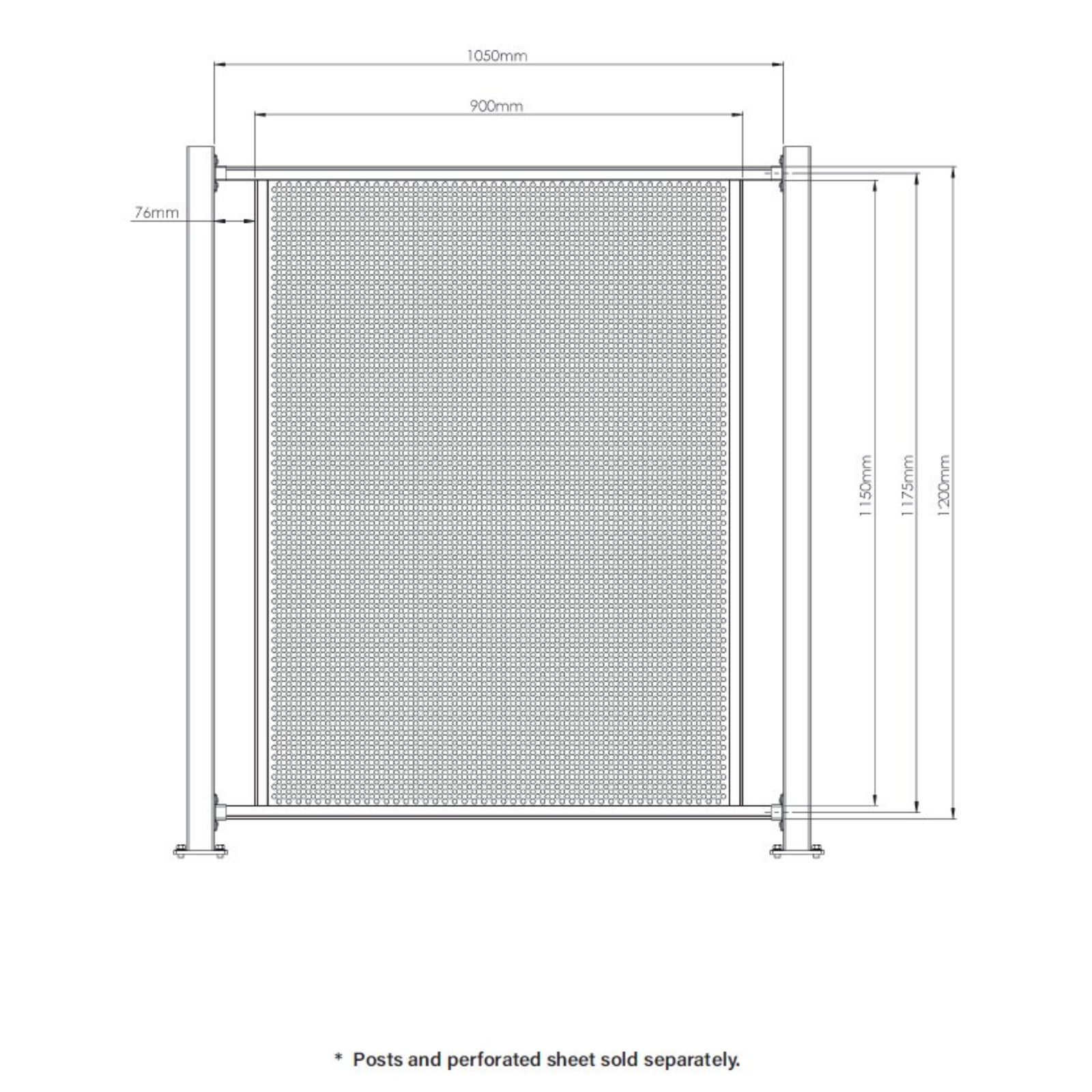 Perforated Mesh Frame Kit Black 1040 x 1200mm - Image 6