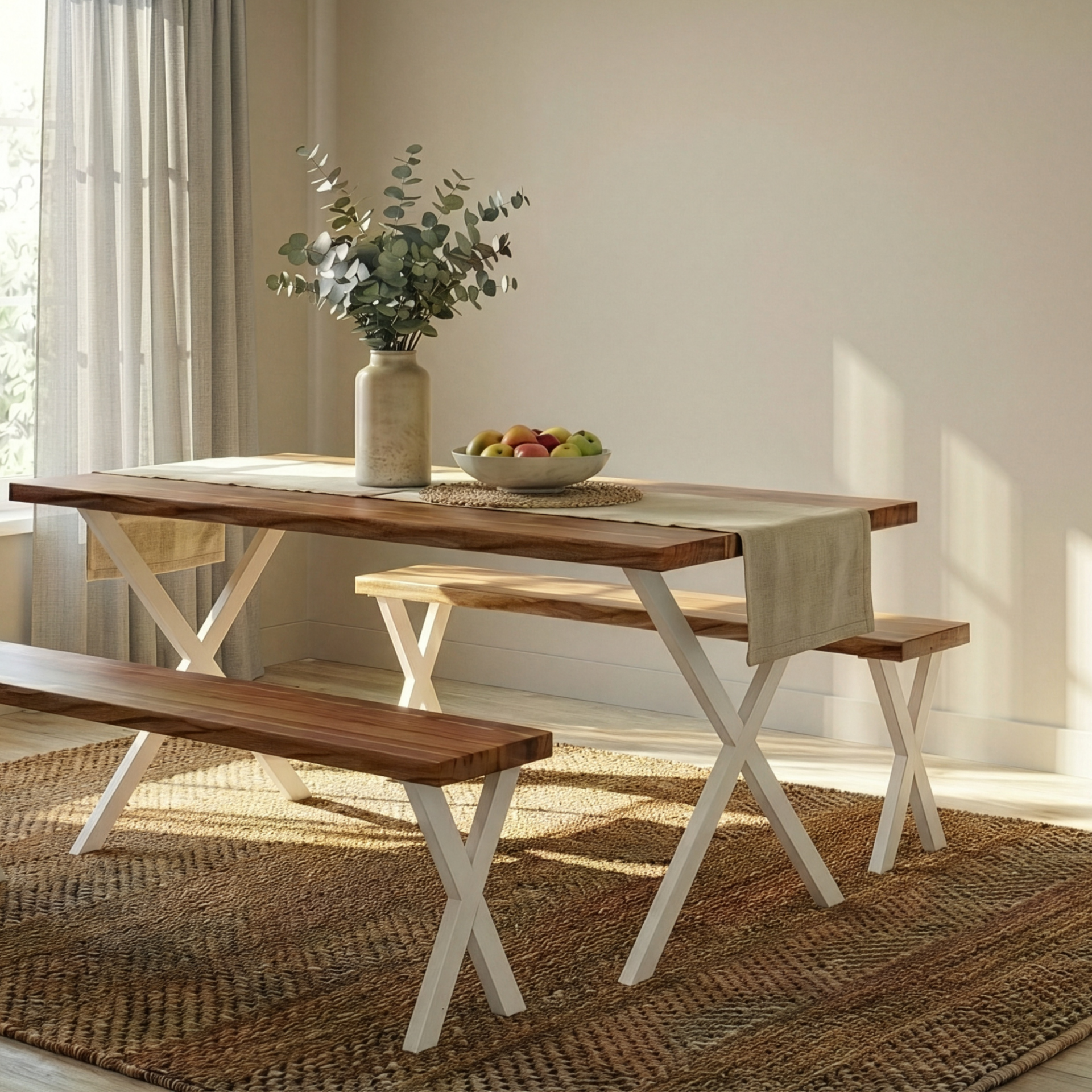 Masaya Steel Tube Table Leg White 700 x 732 x 50mm - Image 2